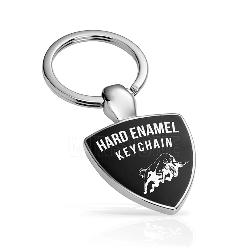 Custom Metal Shield Bull Hard Enamel Logo Keychain for Luxury Car