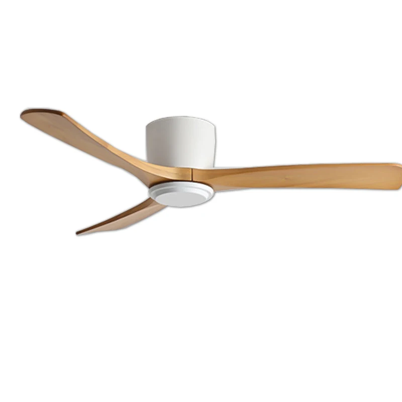 Best Price High Quality Remote Control LED Lighting  DC Motor Solid Wood Ceiling Fan Light for Living Room