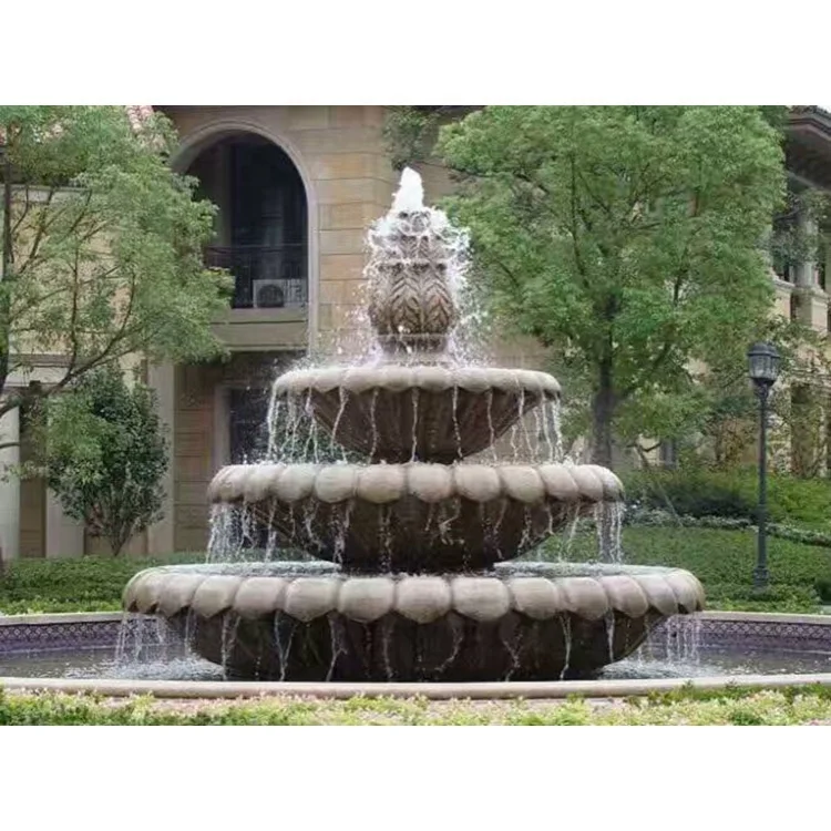 Classic granite water antique stone cascade garden outdoor fountain