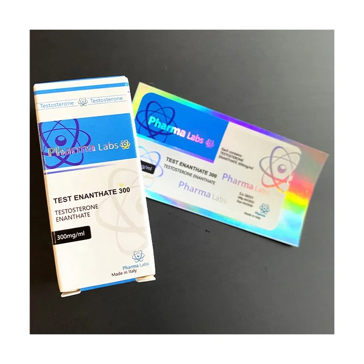 Vial label and box 43 - Custom laser 10ml hologram steroide PHARMA brand Testosterona 300mg Injection Bodybuilding labels