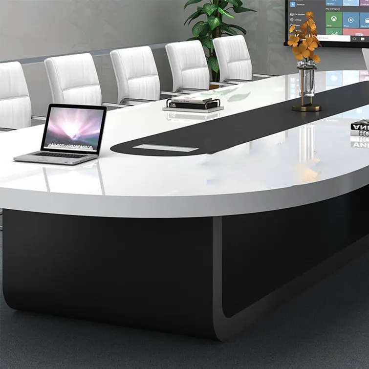 Custom size long conference table modern solid surface meeting room executive office desk