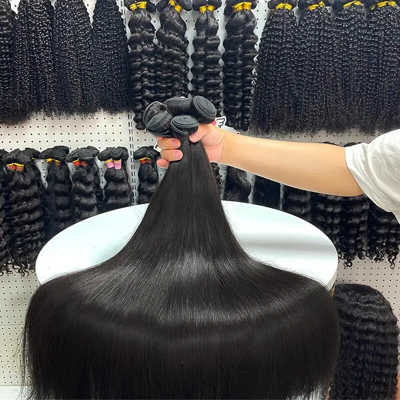 Factory Wholesale Raw Vietnamese Hair 100 Virgin Human Hair Bundles Raw Mink 3 Bundles With Lace Frontal Closure For Black Women