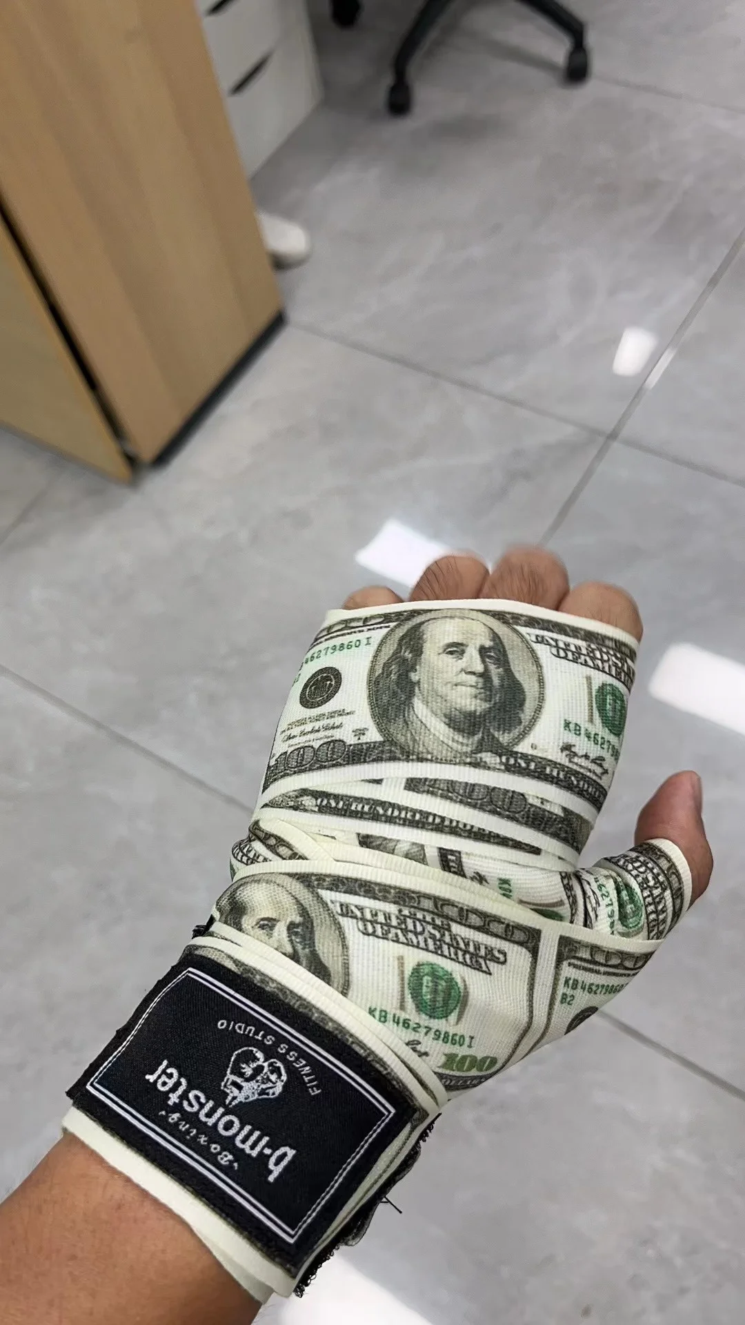 EVB Wholesale Custom Professional Printed Muay Thai MMA Boxing Hand Wraps Roller