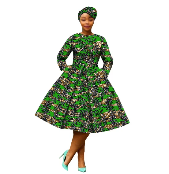 Limanying Well made  casual best kitenge dresses real ankara 100% cotton ankara fabric african dresses With headscarf