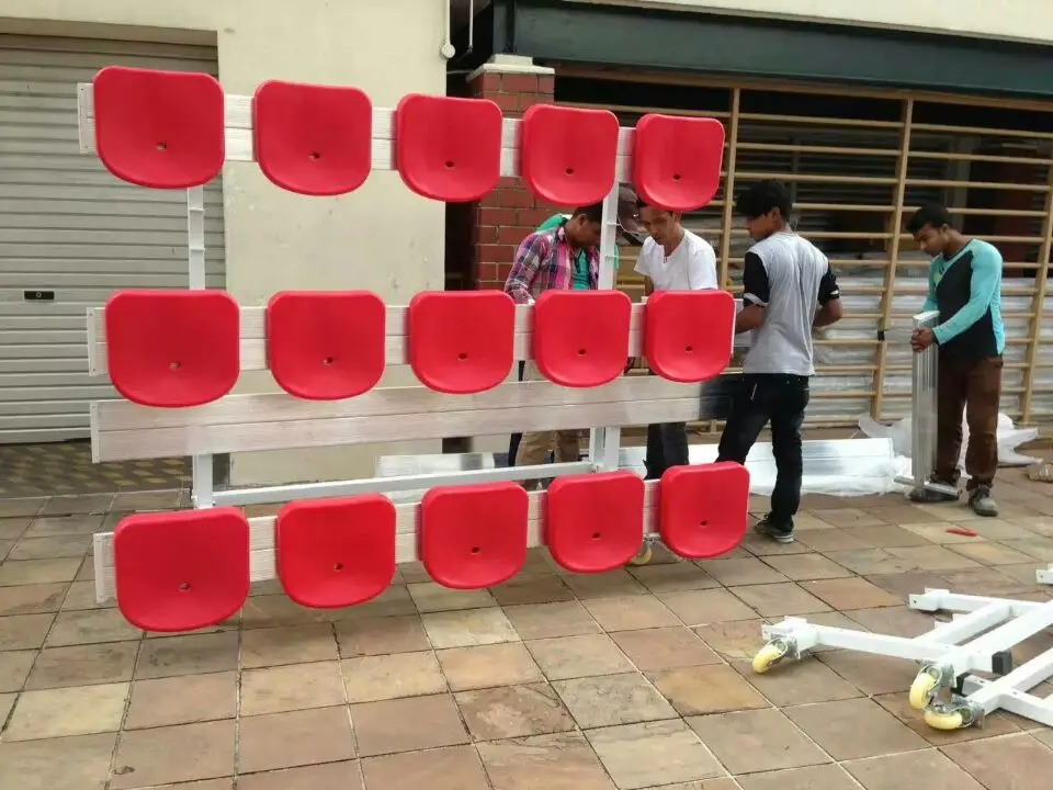Indoor Gym Bleacher Outdoor Mobile Aluminum Bleacher with Plastic Chair