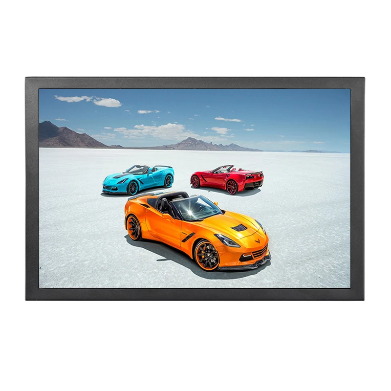 Wall mount lcd screen monitor metal case 15.6 inch led monitor with VGA AV BNC USB HD MI input