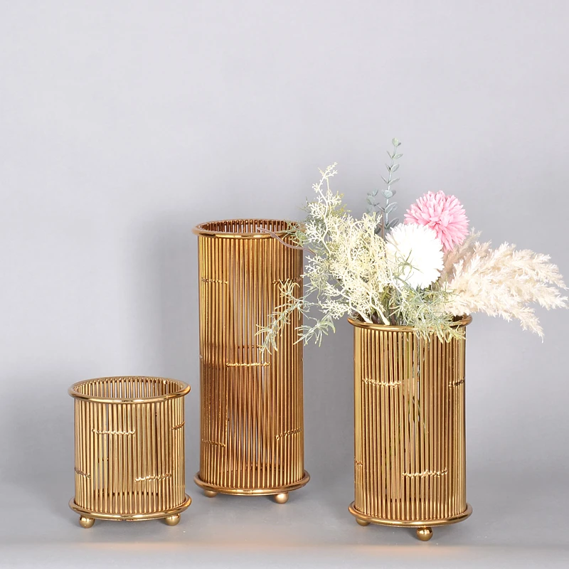 MODERN HOME DECOR ACCESSORIES METAL NORDIC TABLE TOP VASE SETS WHOLESALE DECORATIONS