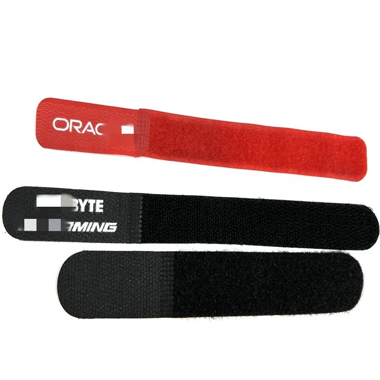 Reusable Double side Strap Wire Nylon Cable Ties Self-locking adjustable nylon adhesive hook and loop fastener cable ties tape