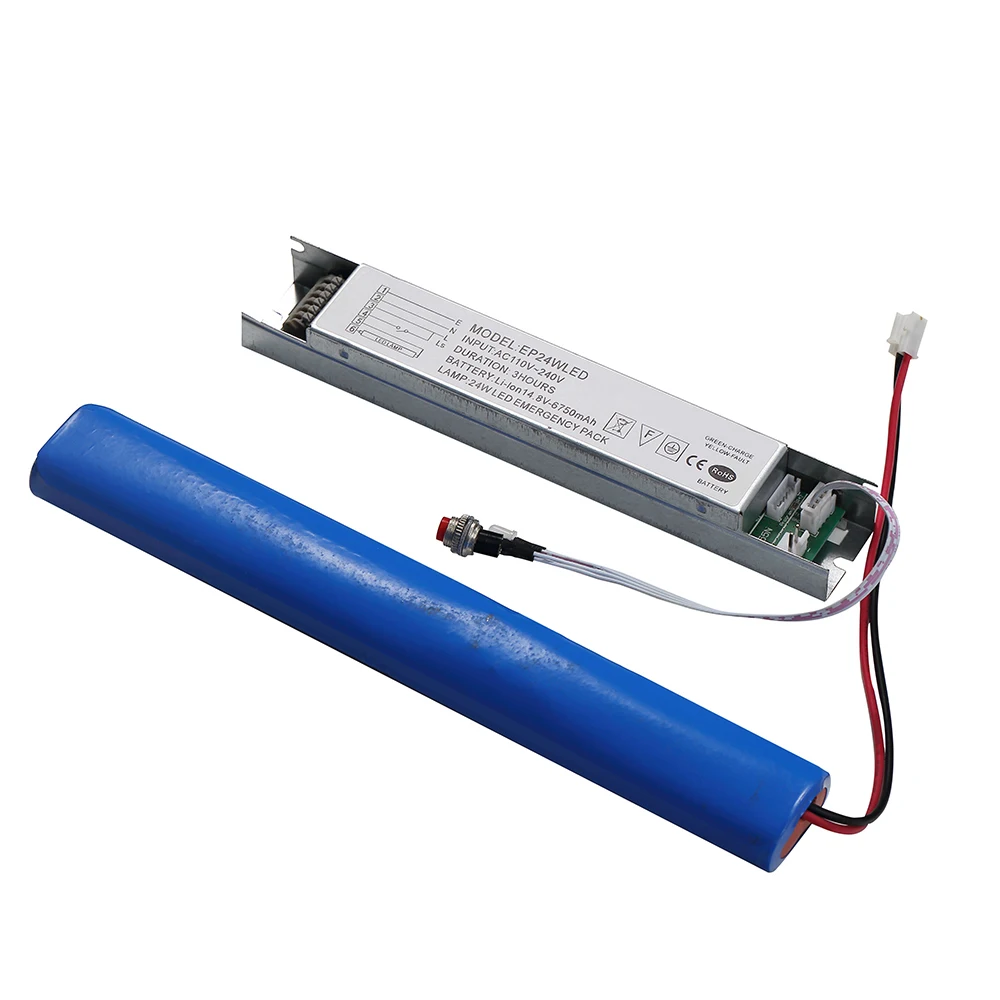 1-10W LED Lamps 110V-240V, 50/60Hz  Battery Rechargeable Emergency Power Pack 1-3 Hours Operation Conversion Kit