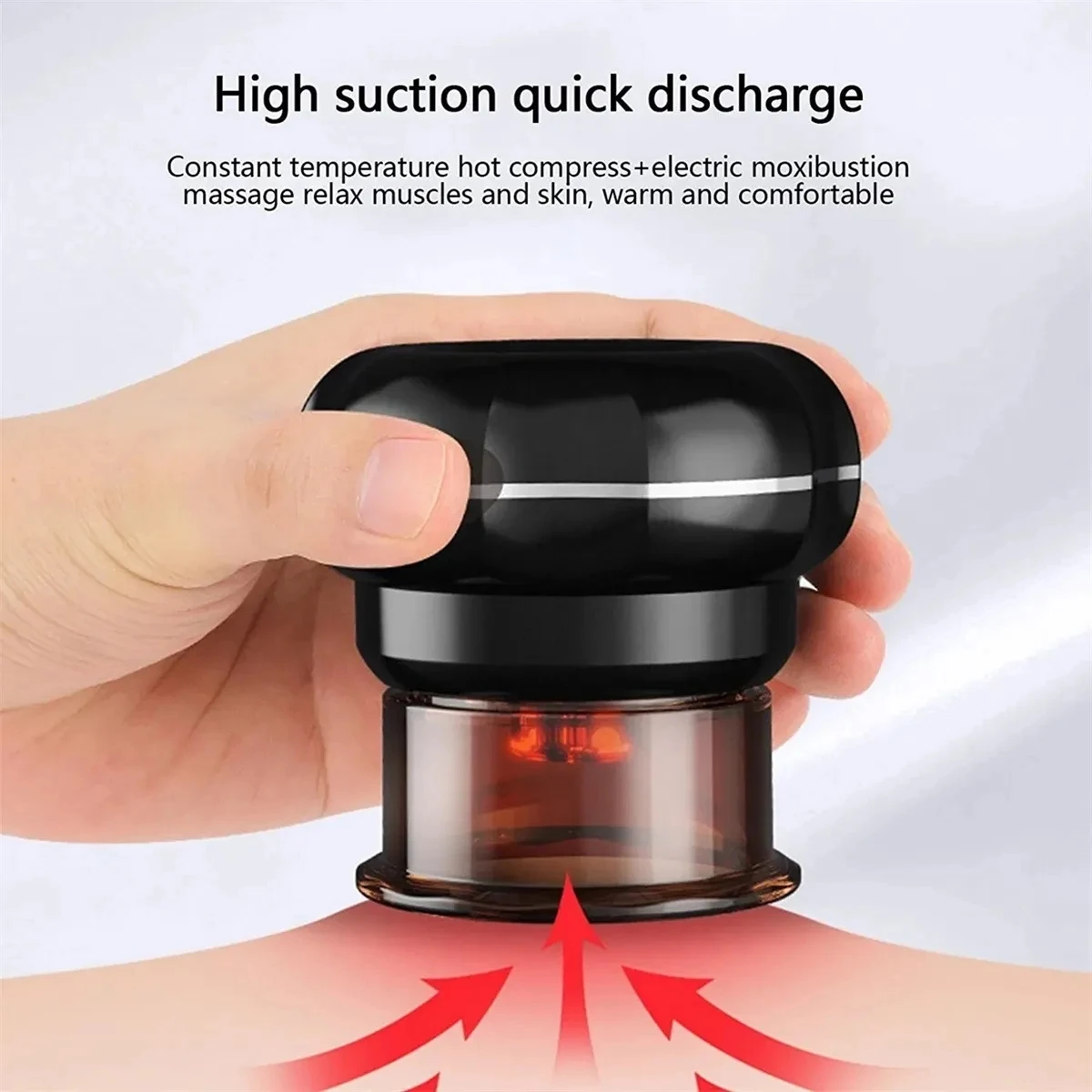 New design 12 Levels Eelectricity moxibustion Vacuum Cupping Intelligent Breathing Negative Pressure Massager  (Multicolor)