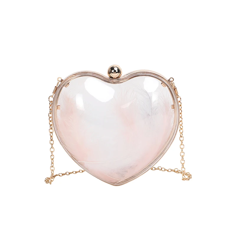 
New fashion shell heart evening clutch bags shoulder bag Evening Bag wholesale clear handbags factory price in china MOQ2 