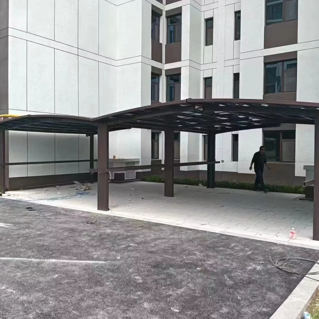 OEM Outdoor Aluminum Awning Polycarbonate Canopy Roof Patio Carport Garages Nature Pressure Treated Wood Metal Frame Carports