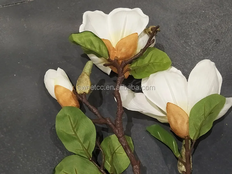 Factory wholesale popular lifelike colorful artificial magnolia flowers with buds