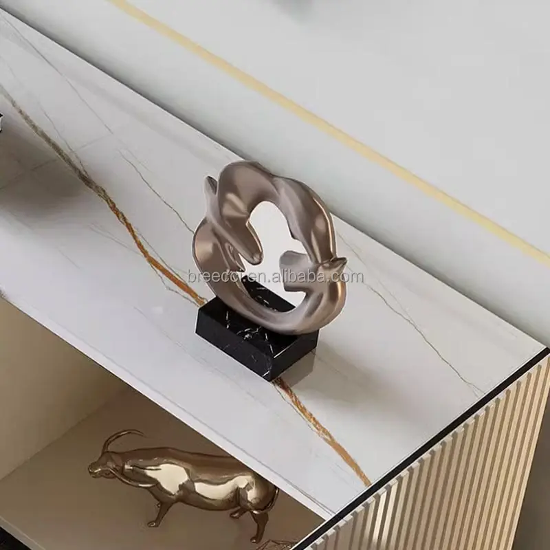 DS Modern Luxury TV Unit Wall Cabinet Contemporary Custom MDF Furniture for Living Room Home Office with LED Storage Features