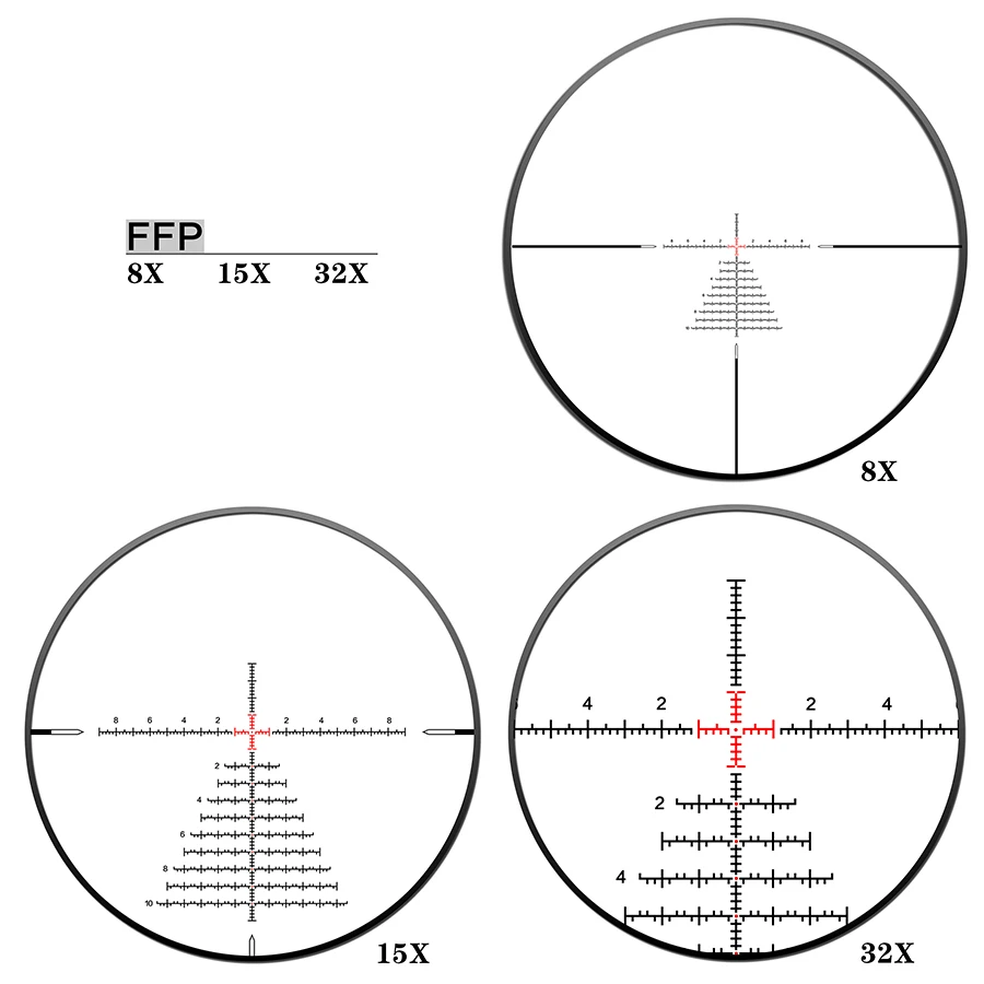 Discovery LHD 8-32x50SFIR FFP 30mm Tube etched glass First Focal Plane Illuminated scope Sight with zero stop