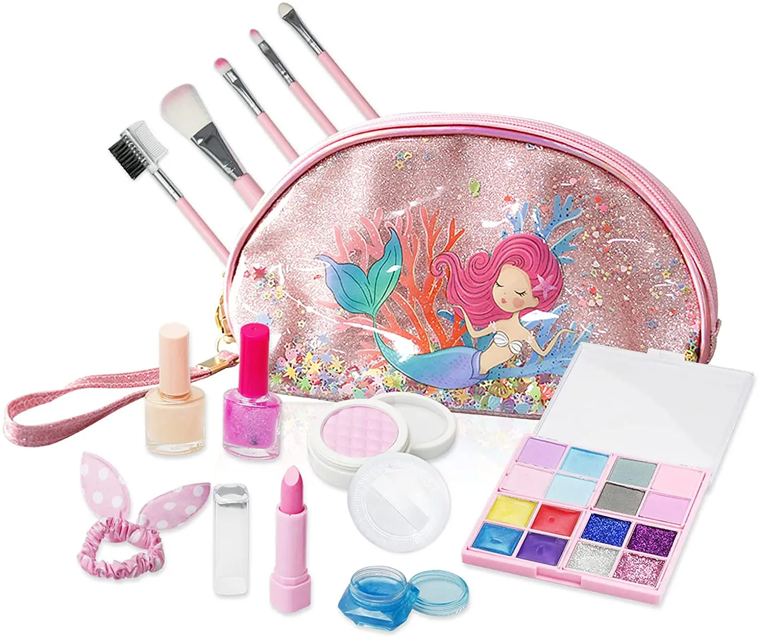 Girls Mermaid shimmery play toys pretty princess makeup set washable luxury cosmetics gift bags