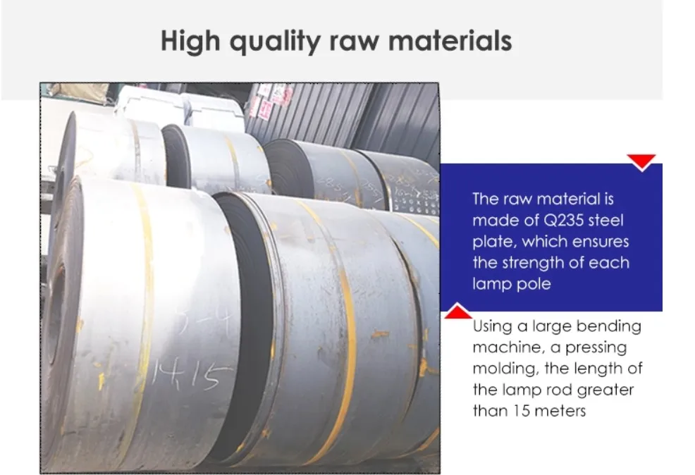 Hot-galvanized 40m high mast flood lighting