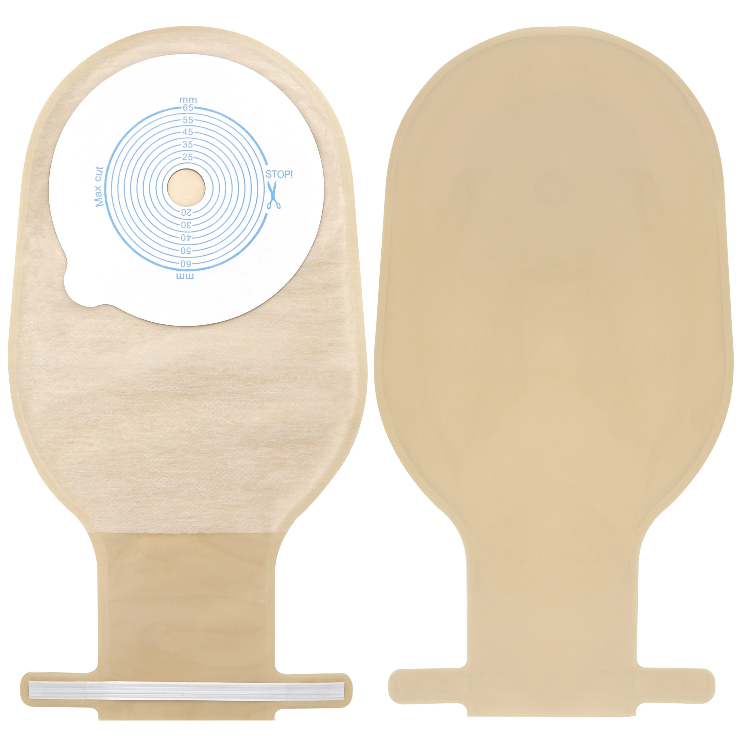 Medical Consumables Integrated Hydrocolloid Pocket 65mm Colostomy Bag