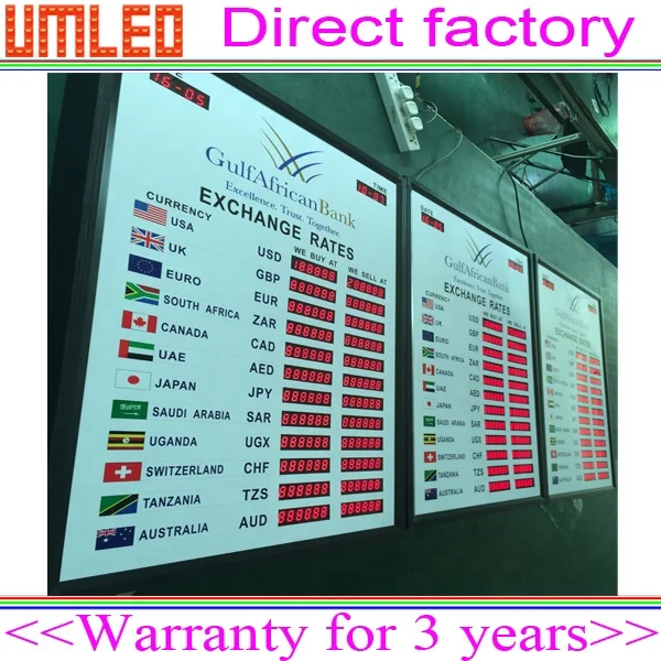 Digital Signage and Displays Electronic 7-Segment Currency Exchange Rate Board with LED Display
