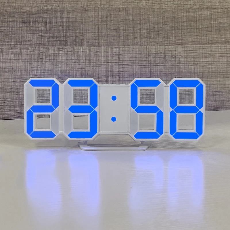 Korean Style 3D Clock Electronic Clock Wall Table Alarm Clock With Led Display
