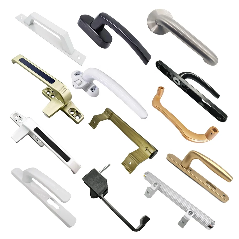 C Type Door Handle Accessories Aluminum Pull Push Glass Door Handle