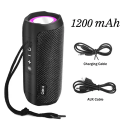 Portable Blue tooth Speaker 1200MAH RGB LED Light Wireless Boombox Waterproof Outdoor Subwoofer Stereo Loudspeaker