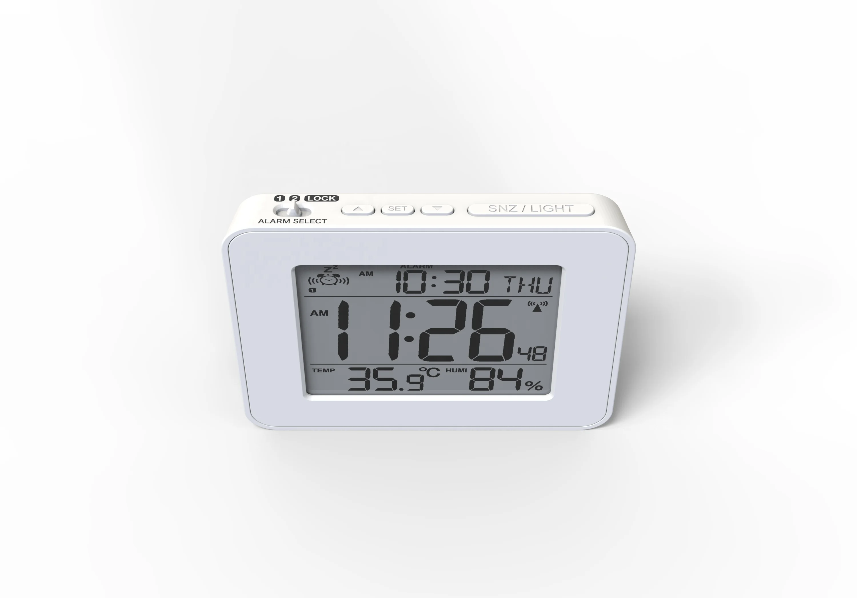 DCF MSF JJY Alarm Clock With Temperature Humidity Digital  Clock with LED Backlight Snooze