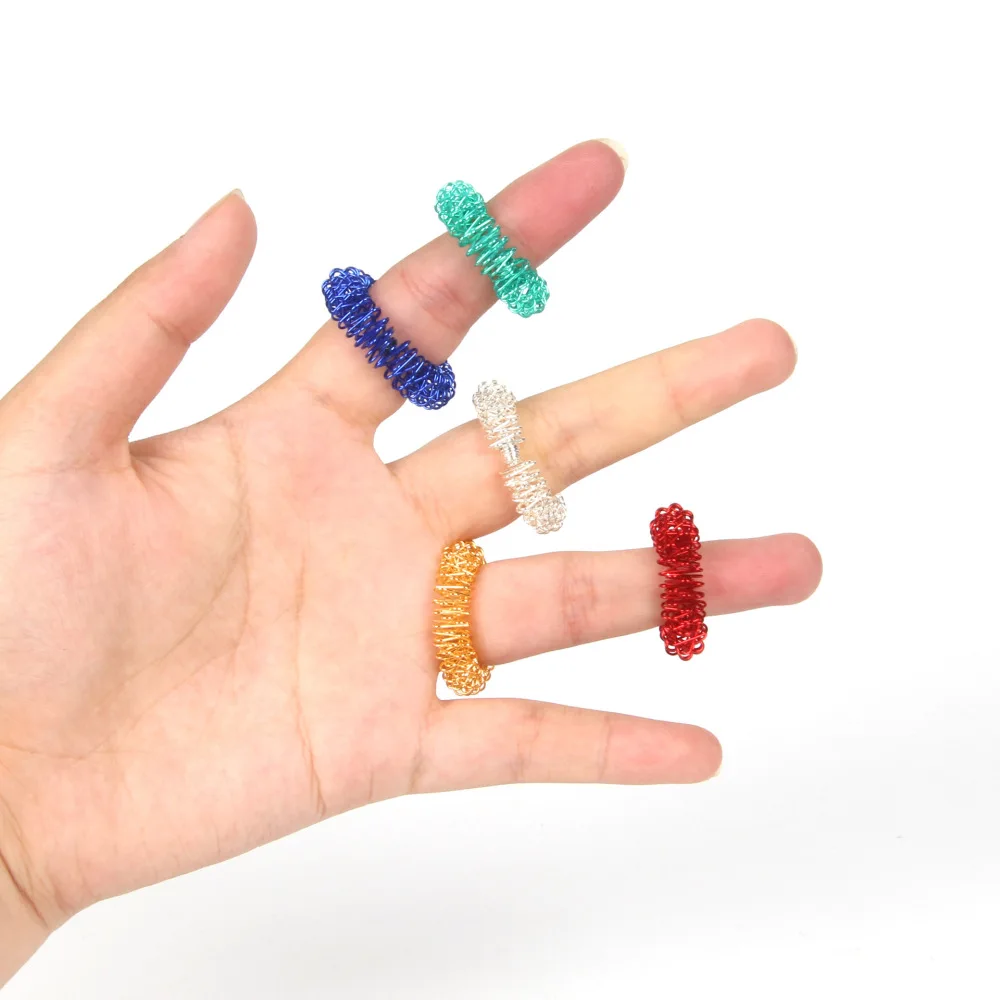 Multi-Color Mini Spring Finger Ring Massage Ring Decompression Toy