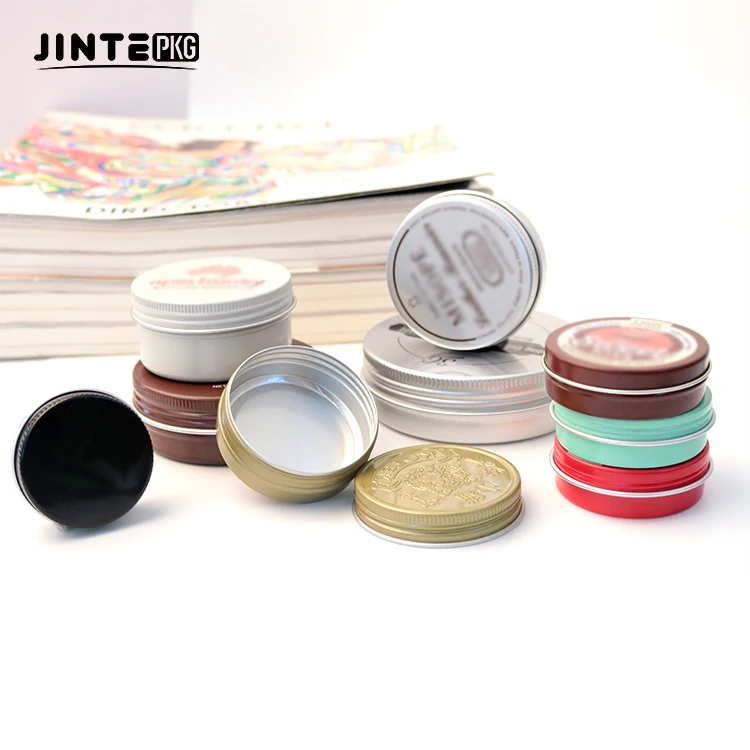Wholesale Empty 60g 100g 200g Custom Cosmetic Aluminum Tin Off-set  Aluminum Jar  For Shoe Gel  Hand Hair Cream Jars