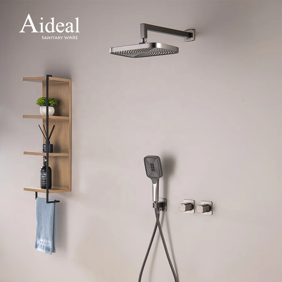 Copper material ultimate shower experience shower set smartbox concealed shower mixer system