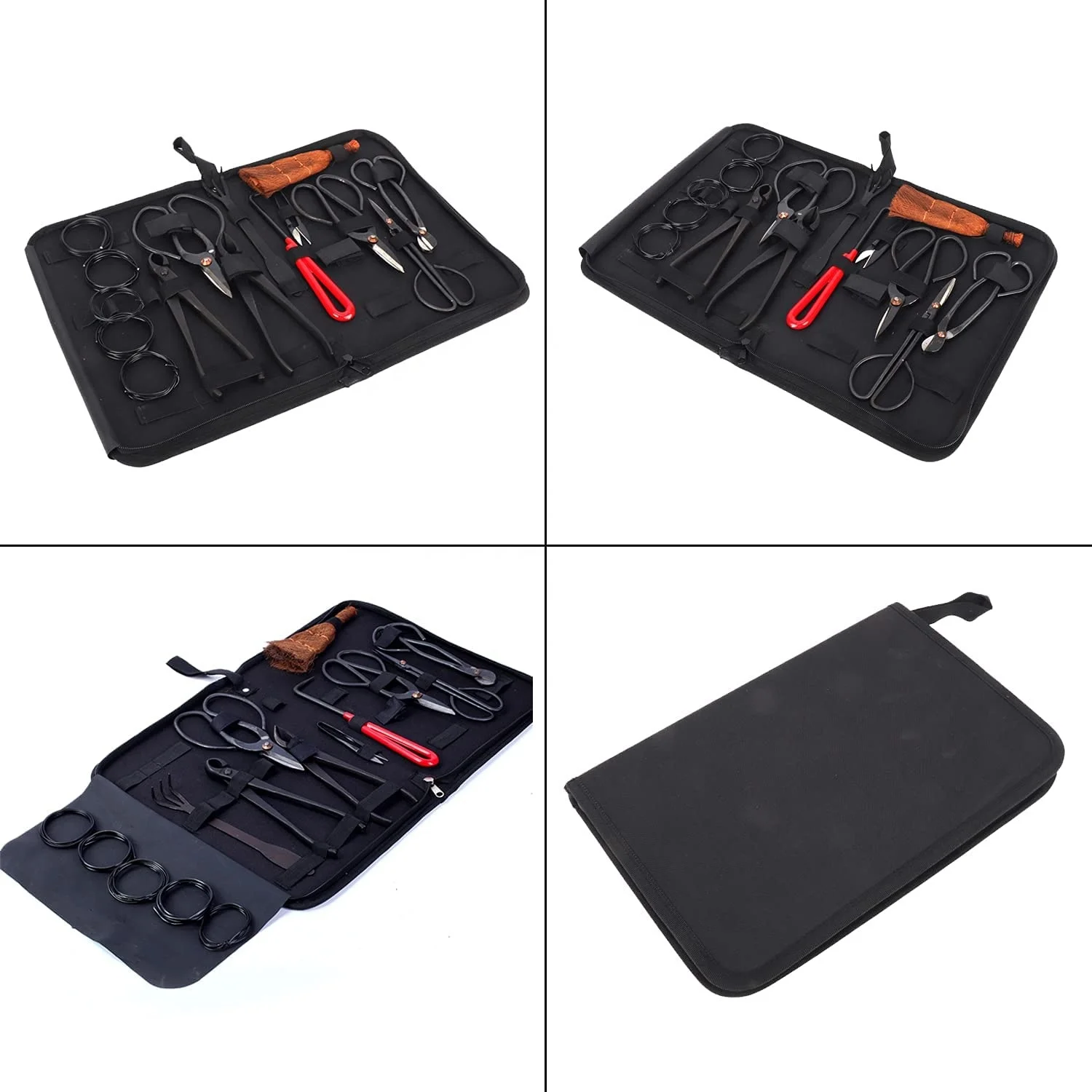 Hot Sell Nylon Zipper Case Carbon Steel Gardening Bonsai Tool Kits Heavy Duty Plant Trimming Scissor Cutter Shear Set