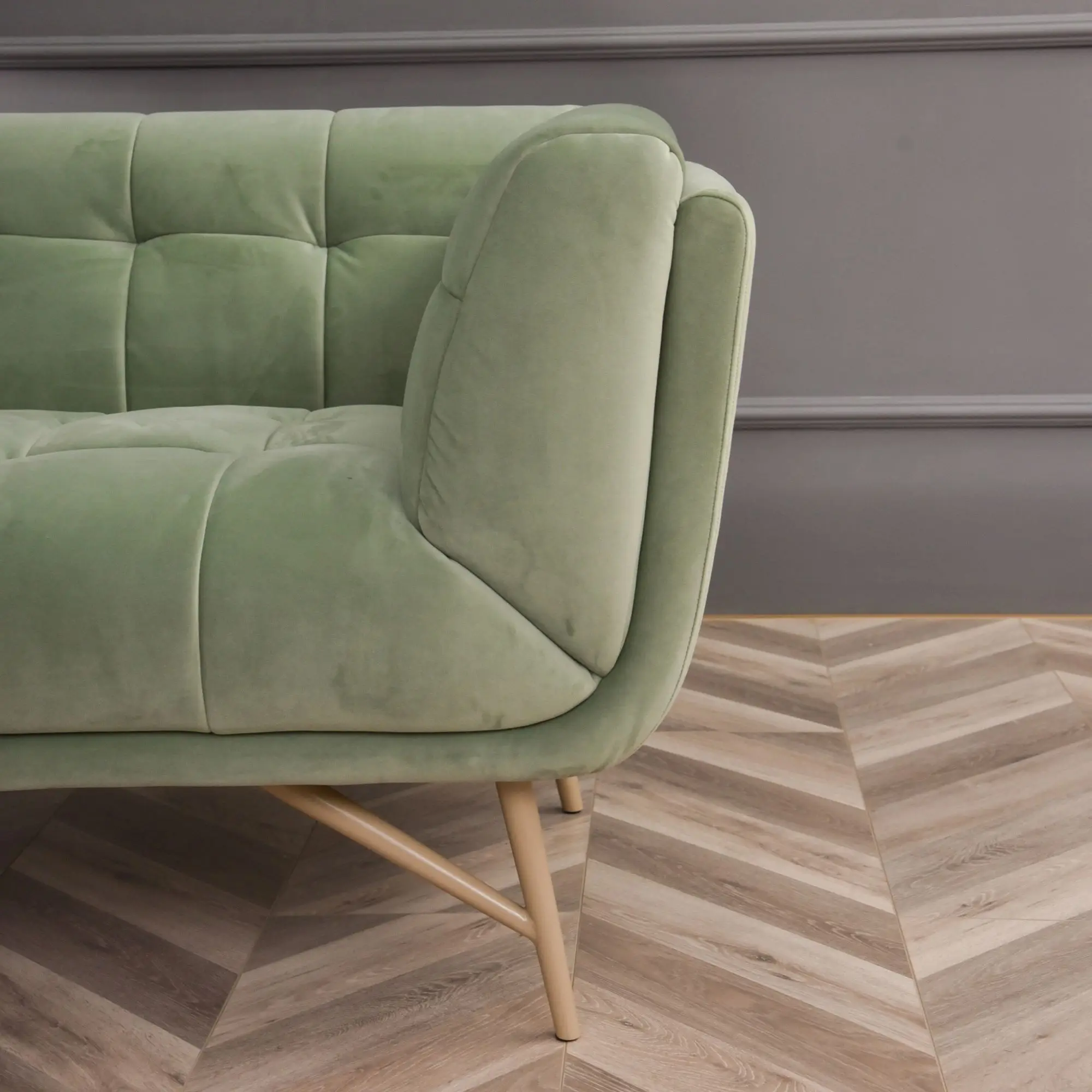 Modern Design Living Room fabric Sofa with Golden Legs