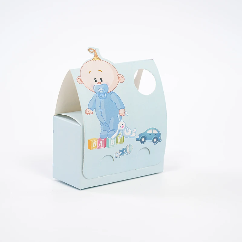 Pocket-shaped cute candy gift box with open holes that can be worn on a string for an eco-friendly baby birthday gift box YR-038