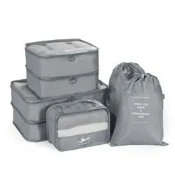 Travel Accessories 7 Set Compression Mesh Luggage Packing Organizers Packing Cubes with 2 Shoe Bags
