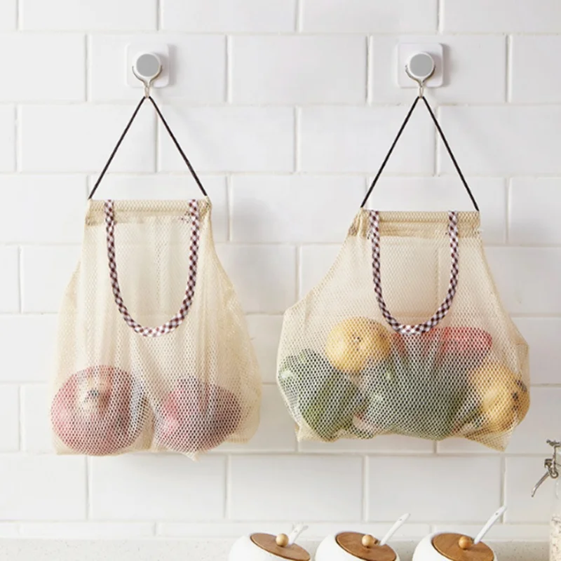  2021 Promotional Reusable Fruit and Vegetable Mesh Bag mesh shopping bag for fruits