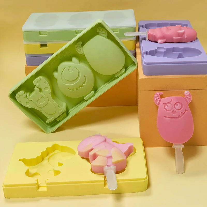 DUMO Cute Cartoon Popsicle Molds Silicone Ice Cream Mold Dinosaur Novel Animal Pop Mould Maker Custom Pattern