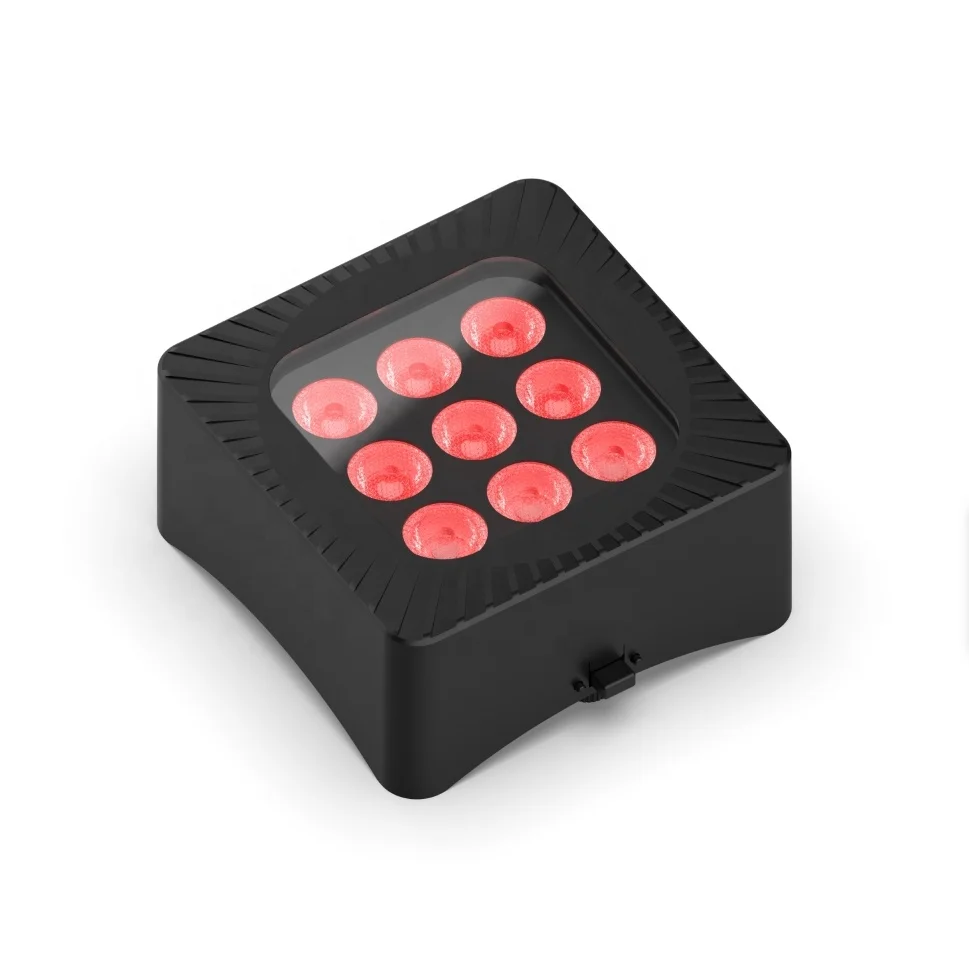 IP65 Mini Dj Party Wedding Uplights 9x10w Rgbwa uv 6in1 Battery powered WDMX LED wireless par light