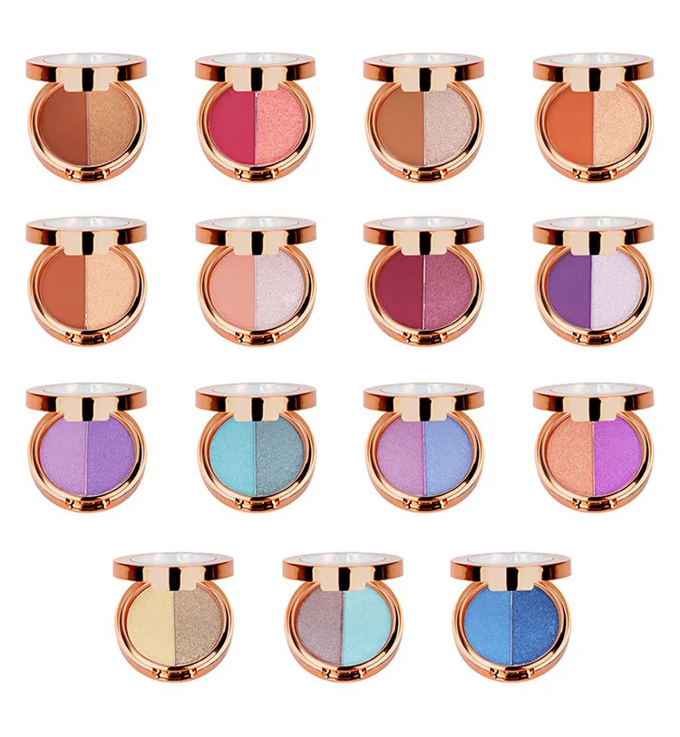 High Pigment 15 Colors Powder Duochrome Pigment Chameleon Color Eyeshadow Pressed Wholesale