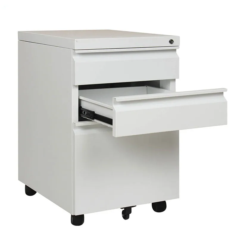 3 Pull vertical stainless steel metal file cabinet with automatic lock