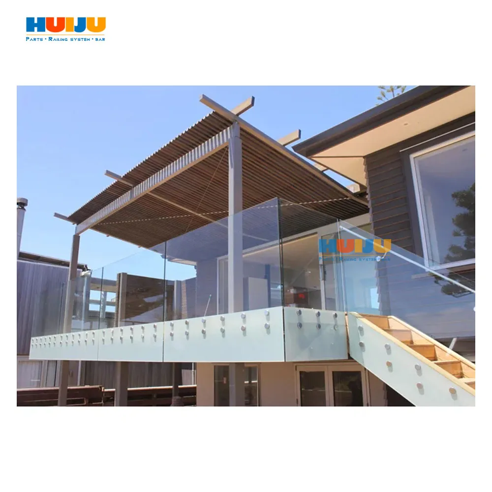 HJFashionable SS Stairs Holder Wall To Mounts Brackets Stand Offs Baluster Clamp 304 Stainless Steel Glass Railing Standoffs