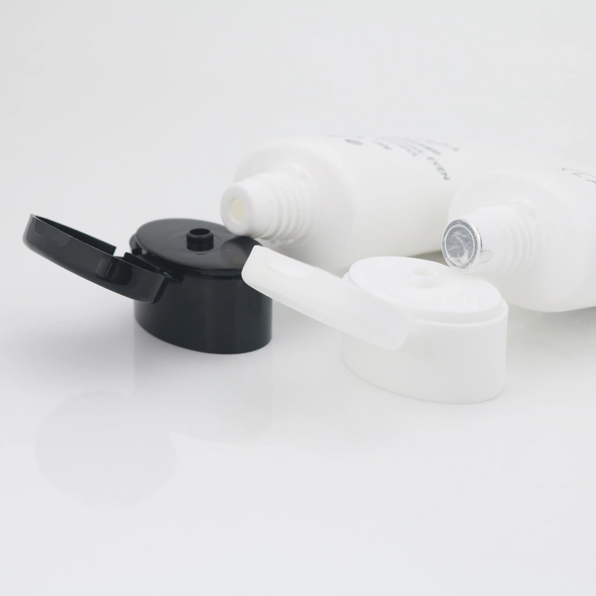  Facial Cleanser Cosmetic Plastic Tube With Press Open Flip Top Cap