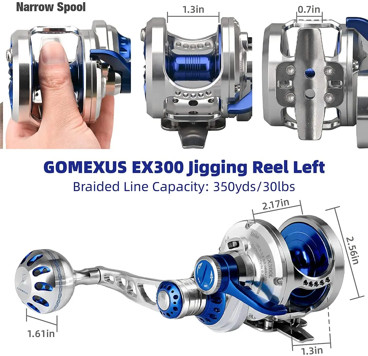 Full Metal DBW 300 High Speed Gear ratio 6.0.1 12BB Drag Big Game Drum Trolling Reels for Sea Fishing
