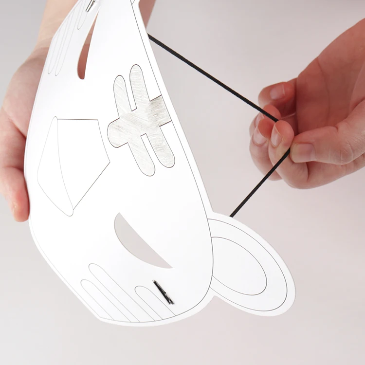 Custom Children DIY Toy Painting Paper Craft Animal Tiger Blank Paper M ask For Kids