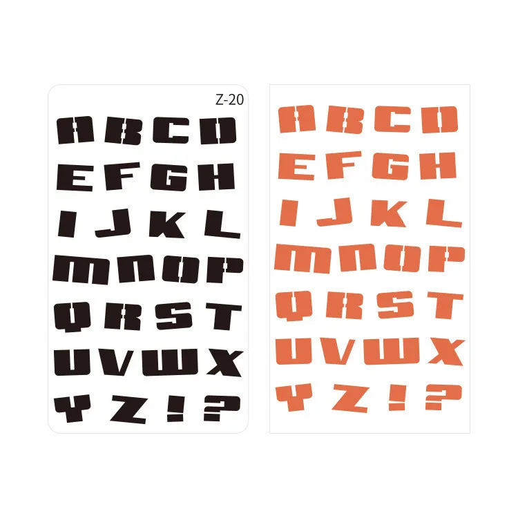 
Профессиональный производитель 20 A6 шаблоны для рисования с английским алфавитом Модный стильный многоразовый шаблон для рисования 