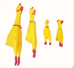 Hefei SY Shopify Hot Sale vinyl dog toy squeaky chicken S/M/L three size screaming chicken sound toy pet chew toy