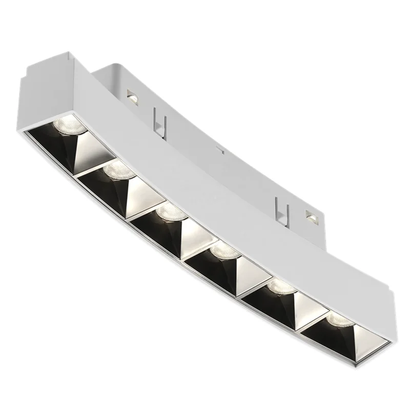 Voise control smart LED 6w magnetic track light curve movable decorative indoor home shop cafe showroom linear 20mm rail light