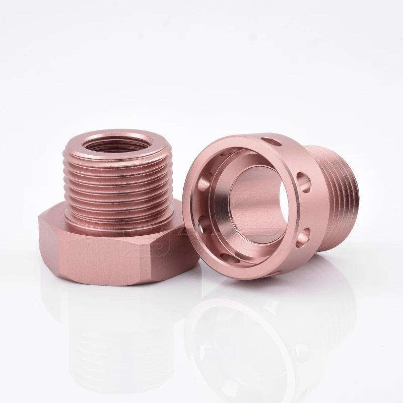 Custom CNC Machining Aluminum Anodized Hexagon Male Threads Pipe Screws