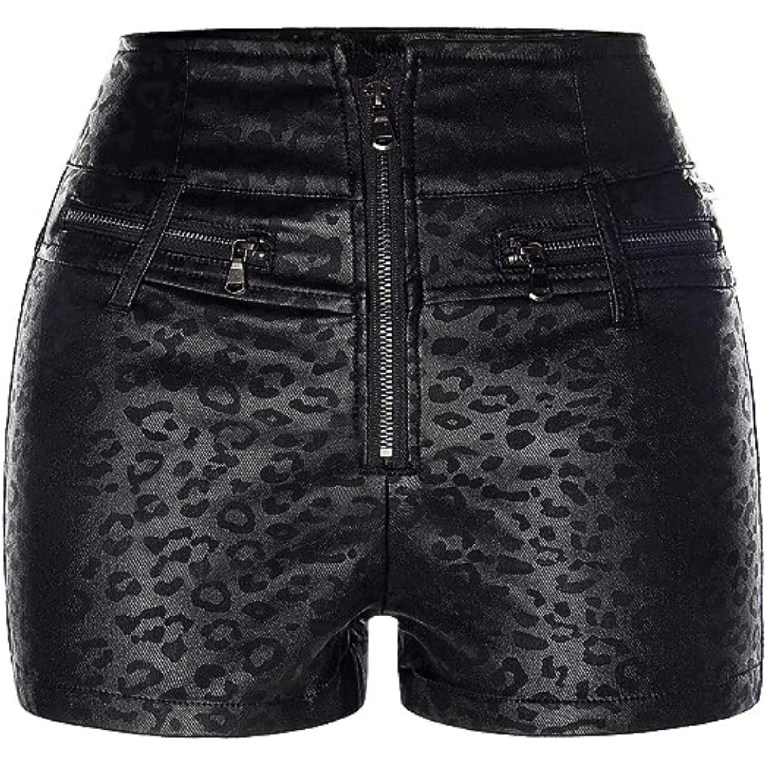 High waist  black leather shorts  female sexy shorts  biker stretch  casual shorts for women