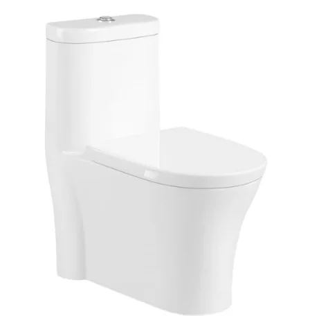Sanitary Ware Simple Ceramic One Piece Siphon Flushing Toilet