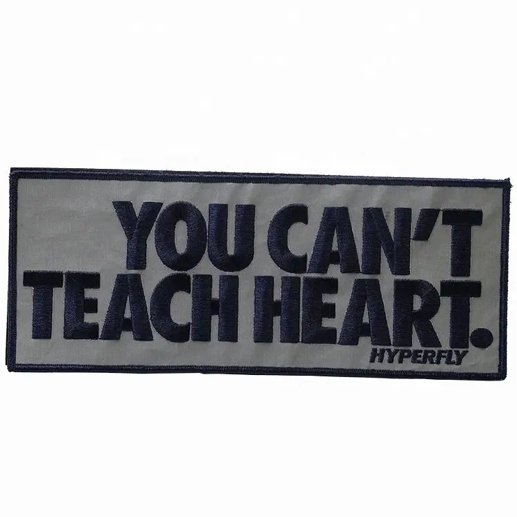 Custom Reflective Fabric Hook and Loop with Hot Press Letter Logo Embroidery Patches for Garment